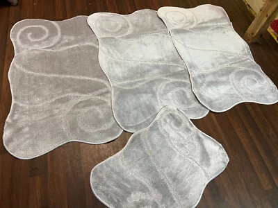 CONJUNTOS DE ALFOMBRAS/ALFOMBRAS LAVABLES GITANOS ROMANY ALFOMBRAS GRIS-PLATEADAS ANTIDESLIZANTES