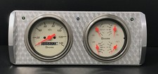 1940 Ford Car 2 Gauge Dash Panel Quad Style Engine Turned Insert Set Shark
