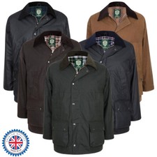 Portmann Herren & Damen leichte Wachs Baumwolle Jacke Mantel & Kapuze Gr. XS bis 6XL