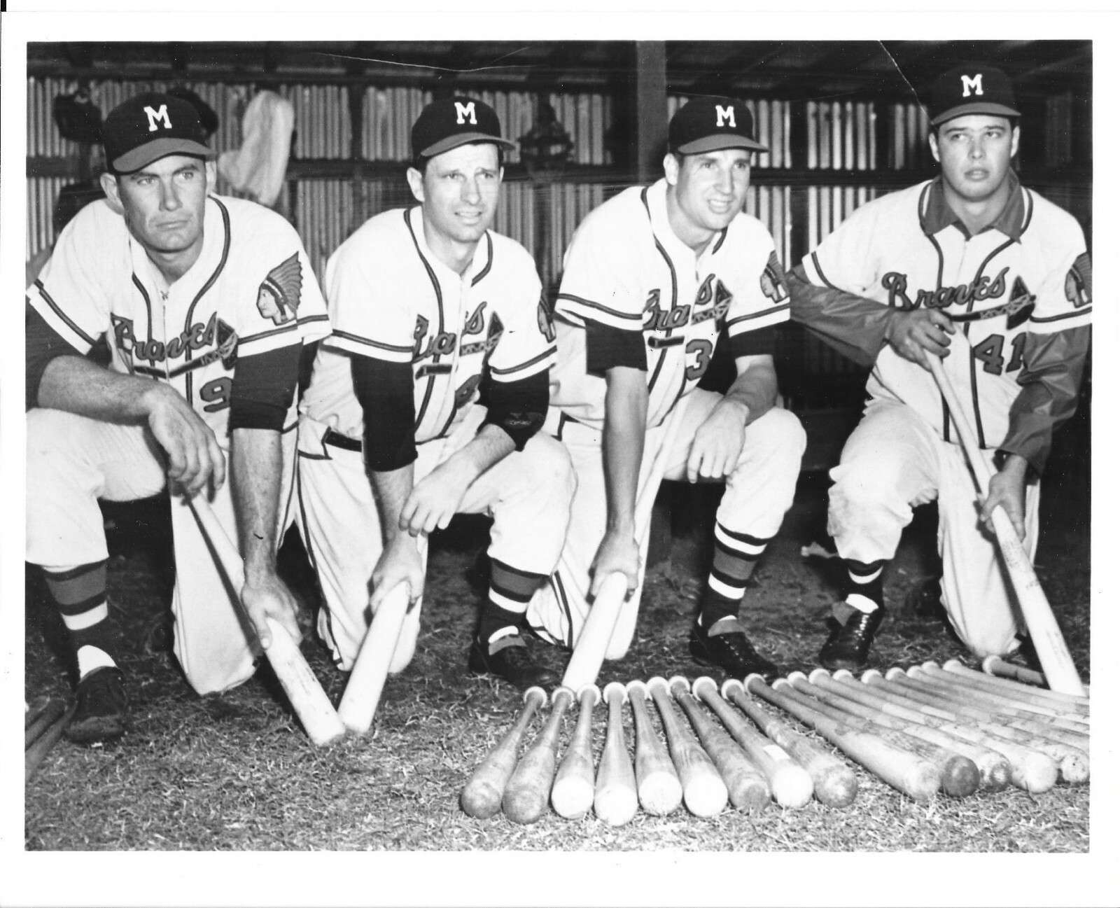 Joe Adcock Andy Pafko Bobby Thomson Eddie Mathews Photo Milwaukee Braves 10x8