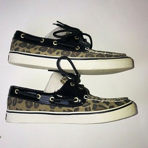 sperry leopard boat shoes