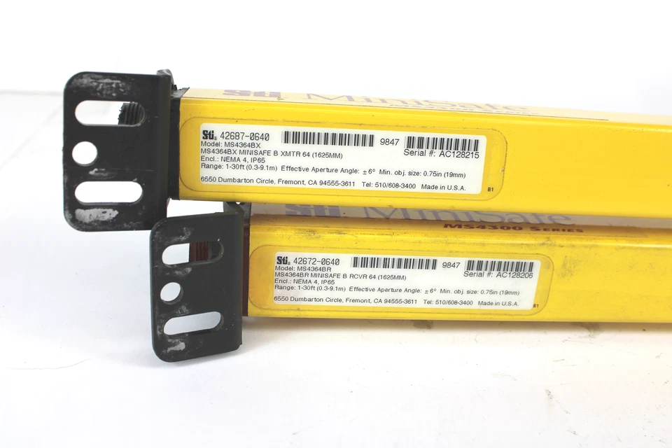 STI MiniSafe B MS4300 Series Light Curtain 64" Transmitter & Reciever MS4364B - Image 3 of 4