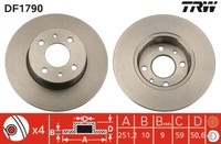Pack Von 2 - Bremsscheibe DF1790 TRW FüR Fiat Alfa Romeo Lancia