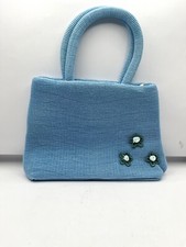 New Little Girls Blue Fabric Purse Sweet Little Rose Florets