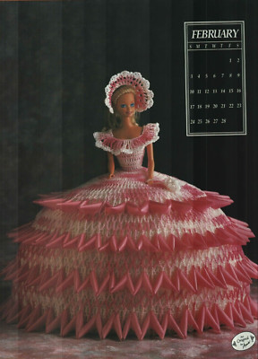 MISS FEBRUARY 1991 FASHION DOLL DRESS ANNIE'S CROCHET PATTERN LEAFLET