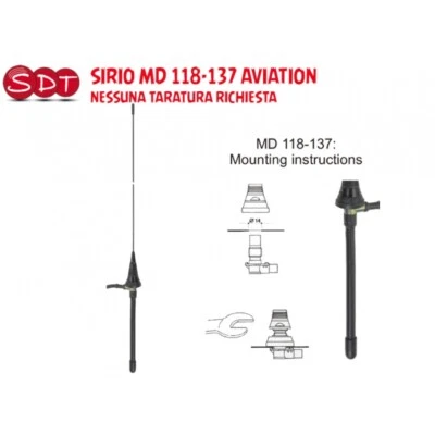 SIRIO ANTENNE SIRIO MD 118-137 AVIATION NESSUNA TARATURA RICHIESTA