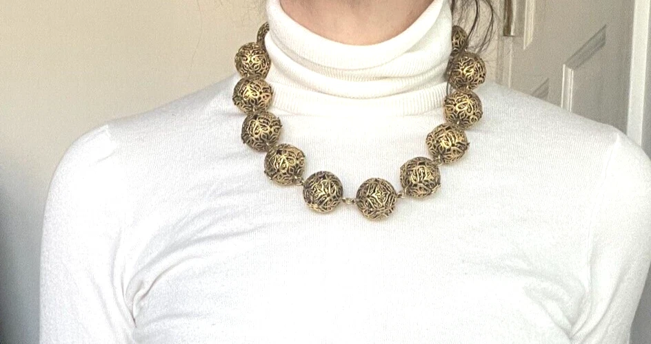 Showstopper! Juego de collar y pulsera Vera Wang Haute Golden Bauble Foto 2 de 4