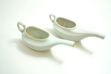 LOT OF 2 ANTIQUE PORCELAIN INVALID INFANT / BABY FEEDERS BY NIPPON