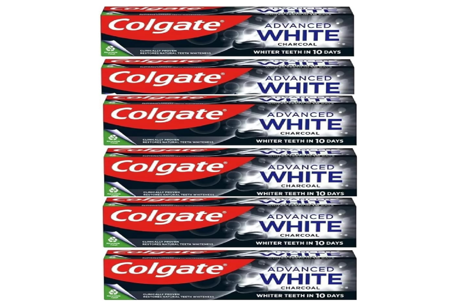 Colgate Advanced White Charcoal Fluoride Toothpaste 75Ml (Pack Of 6) - Image 3