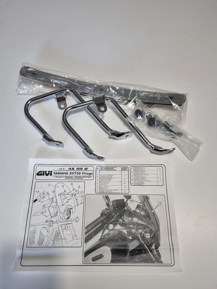 SUPPORTS DE PARE-BRISE GIVI POUR YAMAHA XV750 VIRAGO == AS99B - Photo 1/2