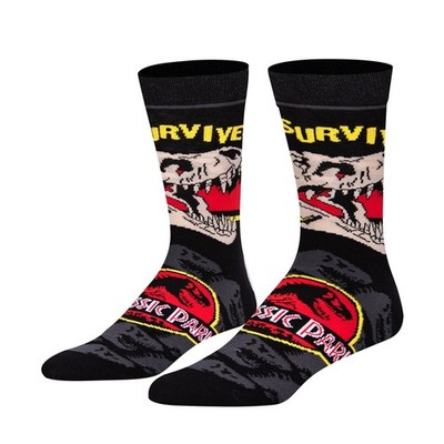 ODD SOX X JURASSIC PARK I SURVIVED CREW SOCKS