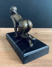 Bronzefigur Jungfrau Skulptur Frau Akt Erotik Figur Antik Bronze Statue Deko Neu