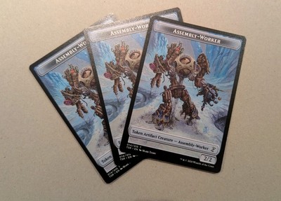 MTG Magic 3x Assembly-Worker TOKEN (Time Spiral Remastered)  Eng