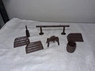Vintage Marx Fort Apache Others Dark Brown Hard Plastic Accessories Lot