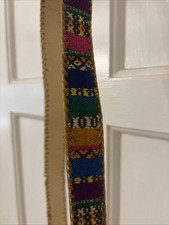 Colorful Embroidered Vintage Leather Women's Belt Made in Guatemala 40