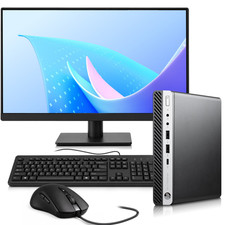HP 800 G5 Mini PC intel i7-9th 16GB RAM 256GB SSD New 24" LED WiFi Window 11 Pro