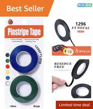 Ultimate 6 Pack 18 Inch Pinstripe Tape - 1296 Feet For Projects Presentations Ultimate 6 Pack 18 Inch Pinstripe Tape - 1296 Feet For Projects Presentations