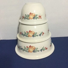 SET OF 3 CORELLE COORDINATES ABUNDANCE NESTING MIXING BOWLS   3 QT   2QT   1 QT