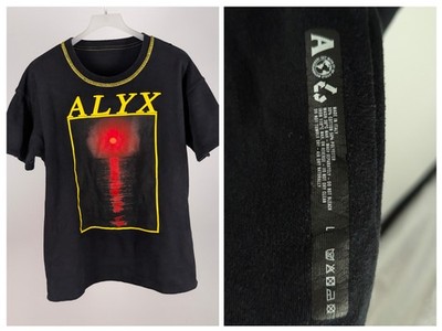 1017 Alyx Visual Sunset Graphic T Shirt Black L Italy Contrast Stitch Luxury Tee