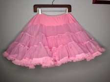 Vtg Pink Petticoat Full Skirt Tutu Square Dance Rockabilly Coquette Fairy Large