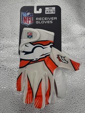 Denver Broncos Kids Football Receiver Gloves - Official NFL Team Gear Size XS/S