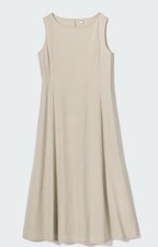 Uniqlo AIRism Sleeveless Dress Women's Small Beige Ultra Stretch Quick-Drying S