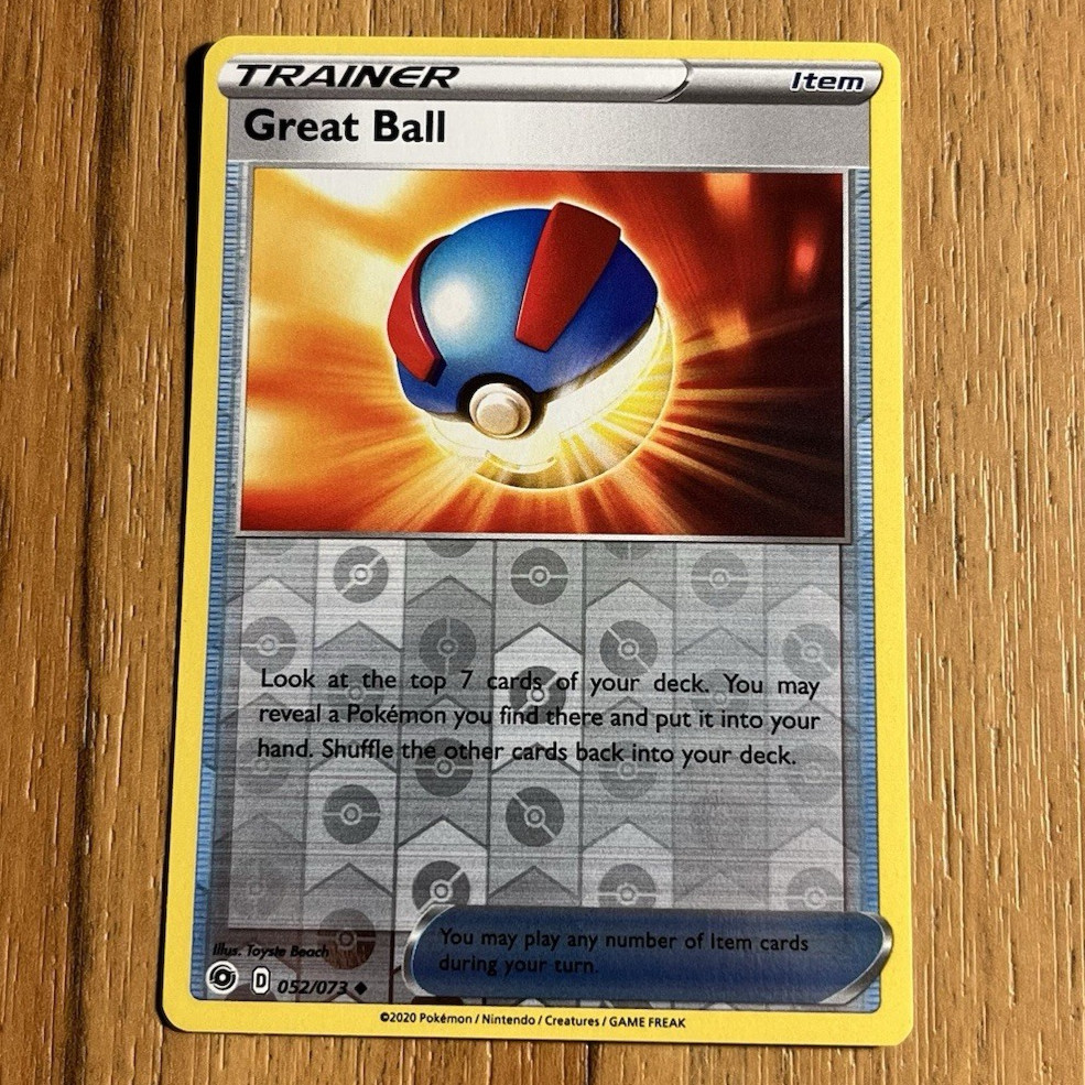 Great Ball 052/073 Champions Path Reverse Holo Pokemon Card NM