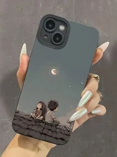 Transparent Heart Girl TPU Shockproof Phone Case for iPhone 16 15 14 13 12 11