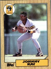 1987 Topps Johnny Ray #747 Pittsburgh Pirates Baseball Card MLB 2B Wood Grain