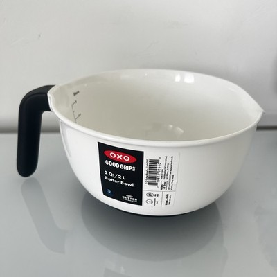 New OXO Good Grips 2QT / 2L Plastic Batter Mixing Bowl White Black