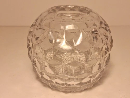 Vintage Fostoria American Cube Pattern Rose Bowl Vase 4¾"x5¼" NN2250