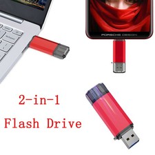 USB 3.0 2-in-1 Flash Drive Dual Type-C Memory Stick For Phone Lot 128G