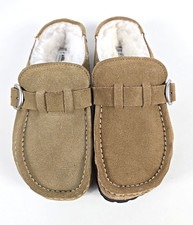 READ DESC - Birkenstock Womens BUCKLEY Suede Leather Shearling Clogs 37/6 NARROW