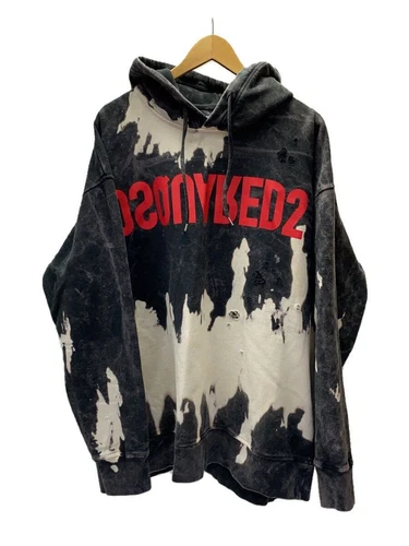 DSQUARED2 felpa con cappuccio M cotone nero s74gu0654 usata