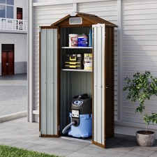 Metal Garden Shed Outdoor Tool Storage Organizer Small House Cupboard Cabinet UK