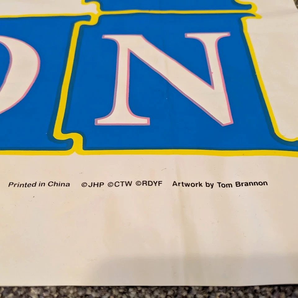 Sesame Street Vinyl Play Mat Table Cover Alphabet Big Bird ABC Vintage - Image 2 of 4