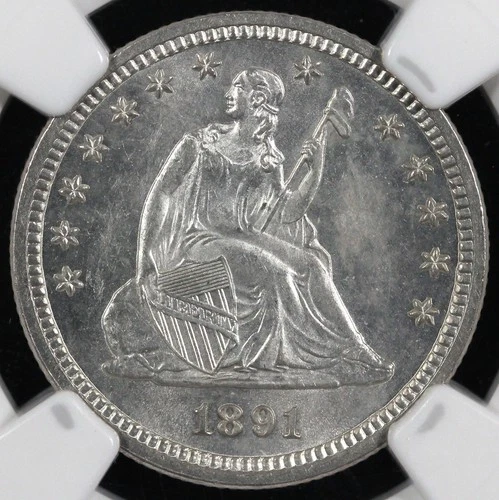 1891 25c Seated Liberty Quarter NGC MS 63