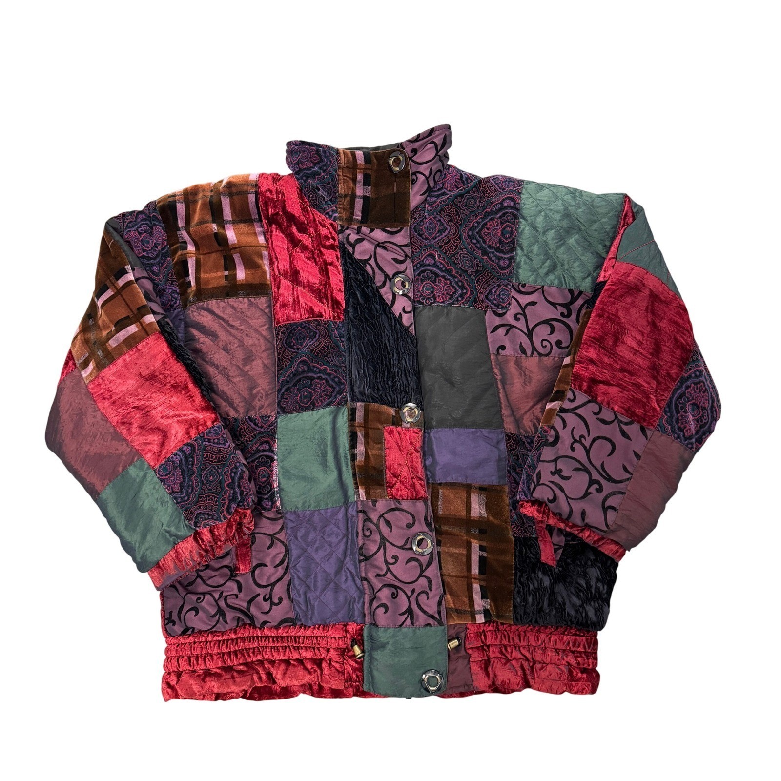 Vintage Unique Patchwork Quilted Jacket Womens Co… - image 1