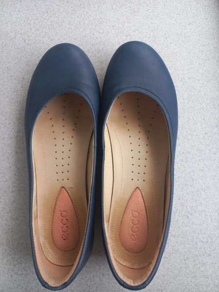 Women Ecco Heels Navy Leather 36 #3RAT