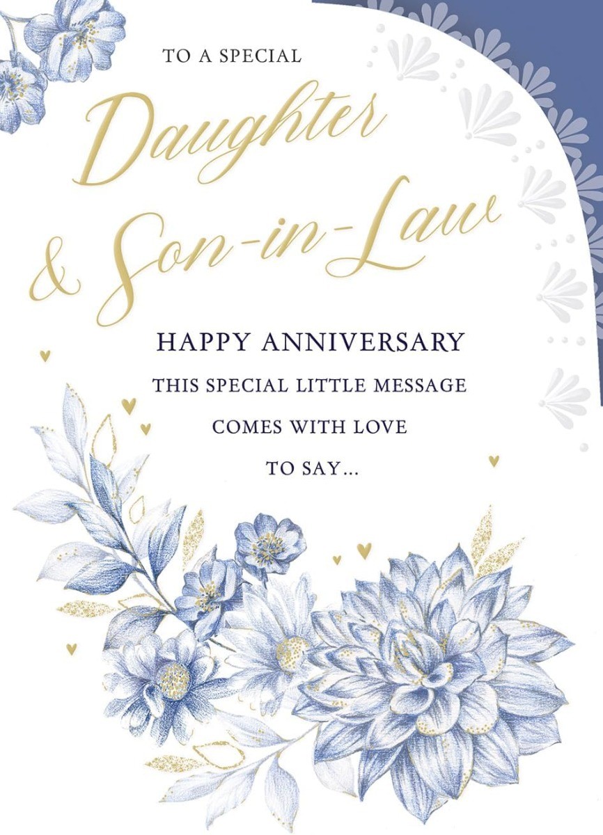 To A Special Daughter and Son In Law Anniversary Card. 23x15cm