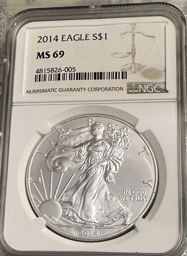 2014 Silver Eagle S$1  - NGC -MS 69