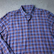 Zachary Prell Button Shirt Mens XL Long Sleeve Blue Plaid Casual Checkered