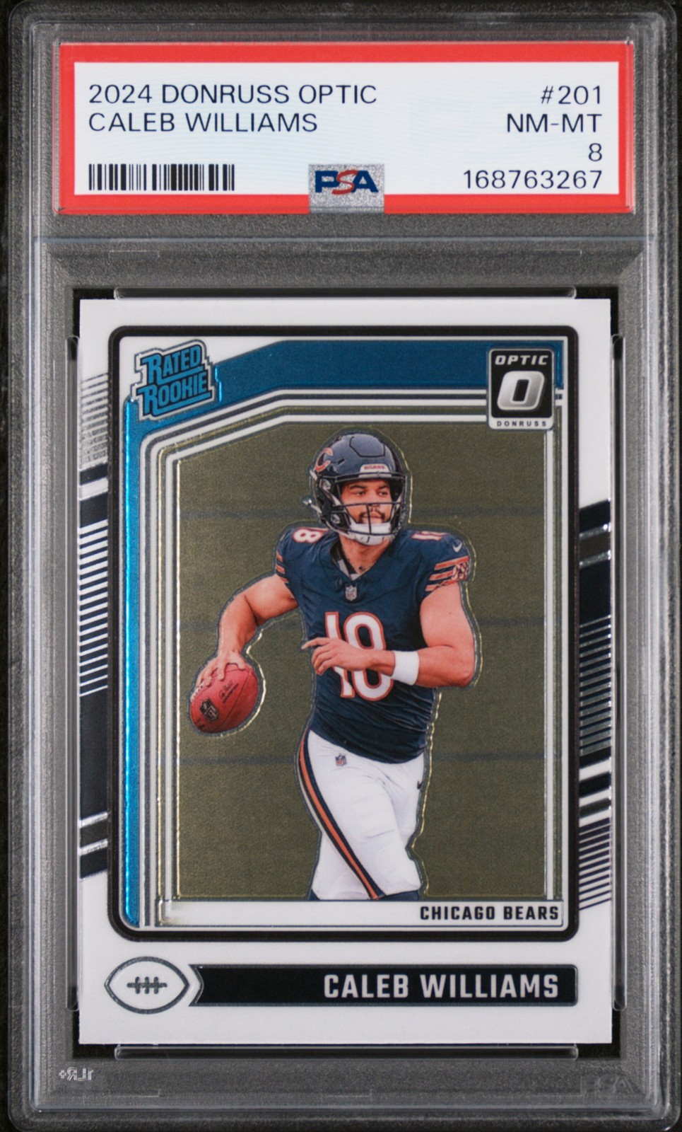 2024 PANINI DONRUSS OPTIC #201 CALEB WILLIAMS ROOKIE RC PSA 8