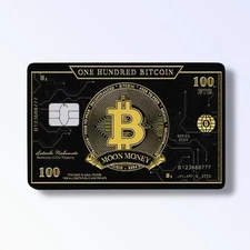 Bitcoin Black Holographic Credit Card Sticker Debit Card Skin Cover