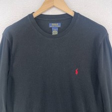 POLO RALPH LAUREN Shirt Boys L Thermal Waffle Knit Lounge Sleepwear PJ Black