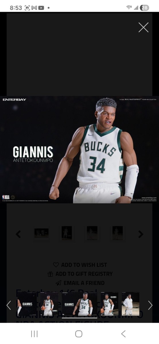 ENTERBAY Giannis Antetokounmpo 1:6 NBA Action Figure Boxed with