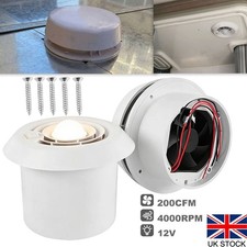 12V RV Caravan Motorhome 4000RPM Exhaust Fan Mushroom Vent Strong Wind W/ Light