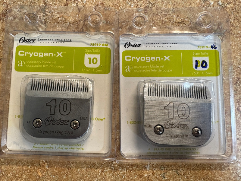 lot of 2 Oster Professional A5 Cryogen-X Clipper Blade Set Size 10 #78919-046