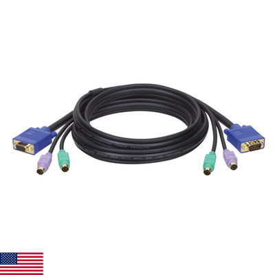 Tripp Lite P753-010 KVM PS/2 Slim Cable Kit for B005-002/4 & B007-008 - 10ft,Bla