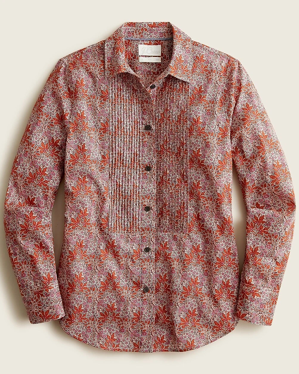 J.CREW NWT $128 Slim Fit Tuxedo Shirt Top in Liberty Art Aubrey Forest Size 4